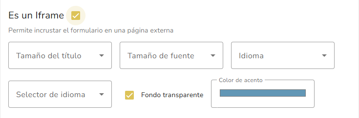 Opción “Es un iframe”