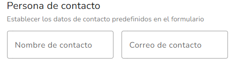 Campos de persona de contacto