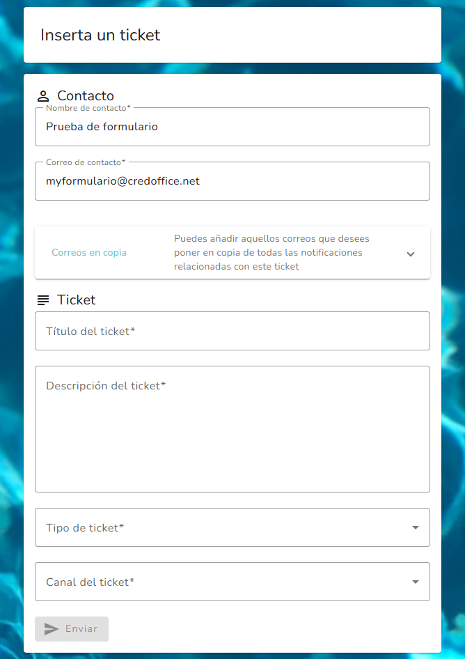 Vista final del formulario anónimo