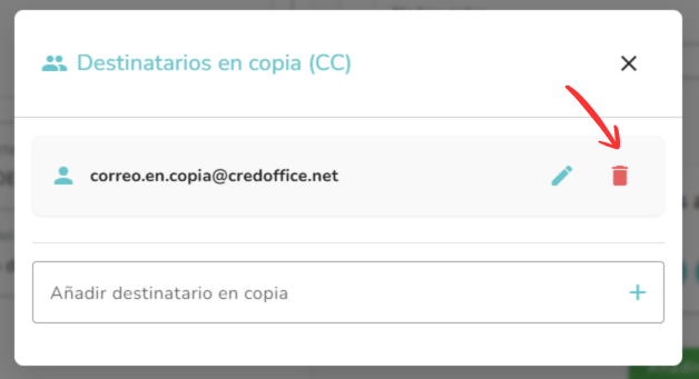Eliminar correos en copia