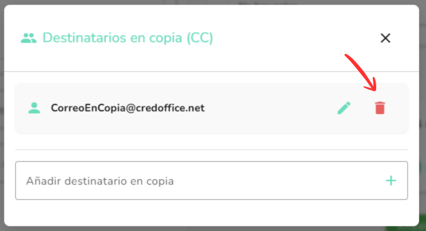 Eliminar correos en copia
