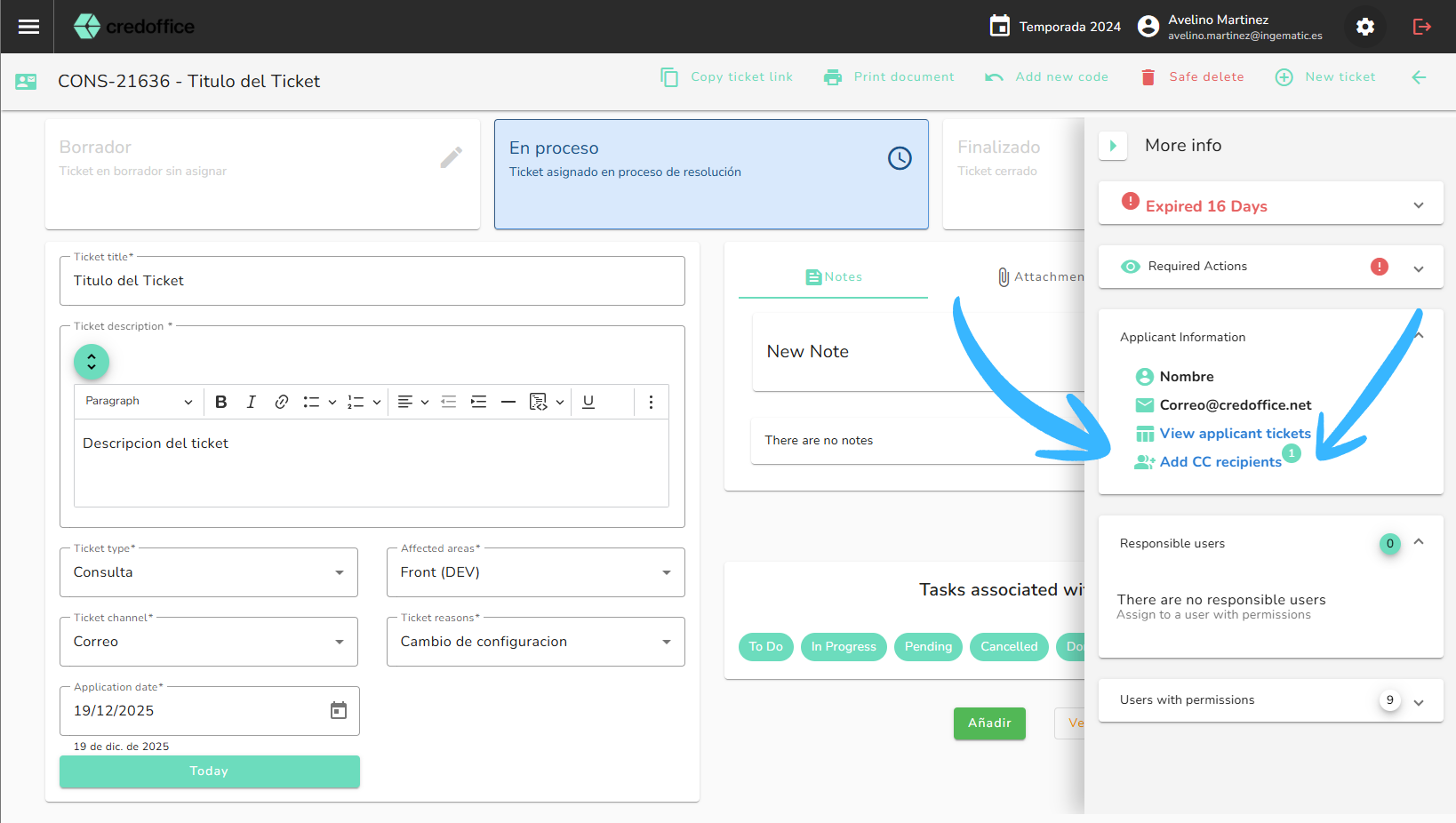 Access to CC management